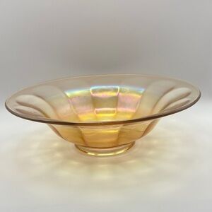 Vintage Peach Carnival Glass Bowl – Iridescent Shallow Dish (9.25") 🍑